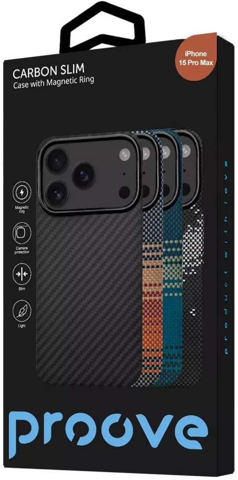 Фото - Чехол для смартфона Proove Carbon Slim with Magnetic Ring iPhone 15 Pro Max starfield (PCCSIP15PM53)