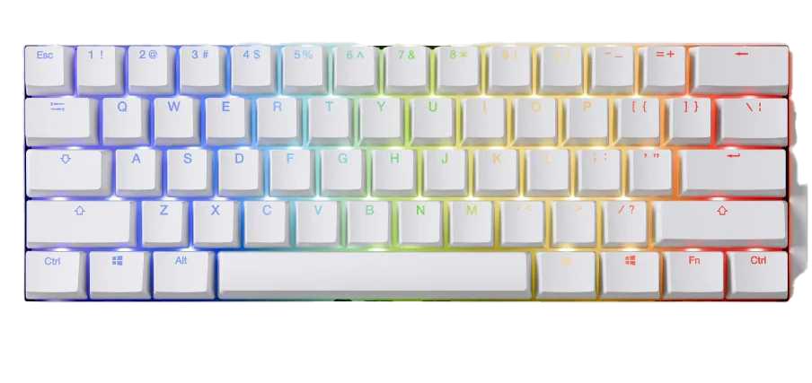 Клавиатура беспроводная игровая Ducky One X Mini(60%) White (ON2461AST3-DAUSPDOECL2WW1)