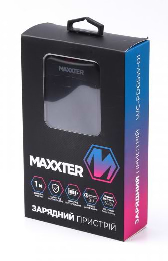 Фото - Мережевий зарядний пристрій Maxxter 1USB-A + 2USB-C (WC-PD65W-01)