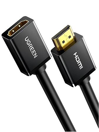 Кабель HDMI UGREEN HD107 Male to Female Extension Cable 0.5m Black (10140) - Фото 1