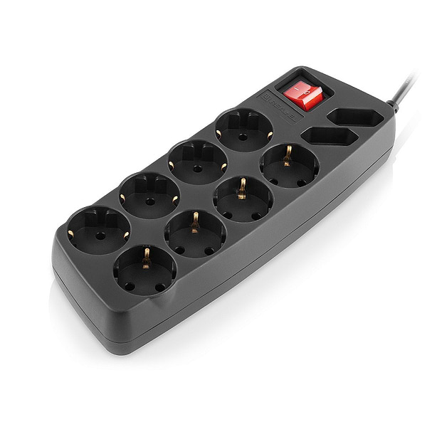 Фото - Сетевой фильтр REAL-EL RS-10 Protect 3m Black (EL122300039)