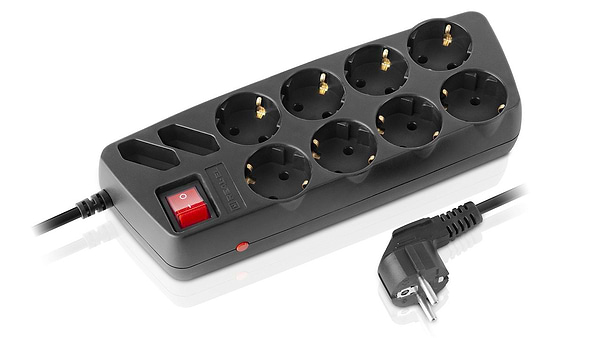 Фото - Мережевий фільтр REAL-EL RS-10 Protect 5m Black (EL122300040)