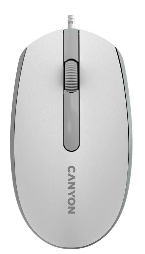 Мышь проводная Canyon M-10 USB White Grey (CNE-CMS10WG) - Фото 1