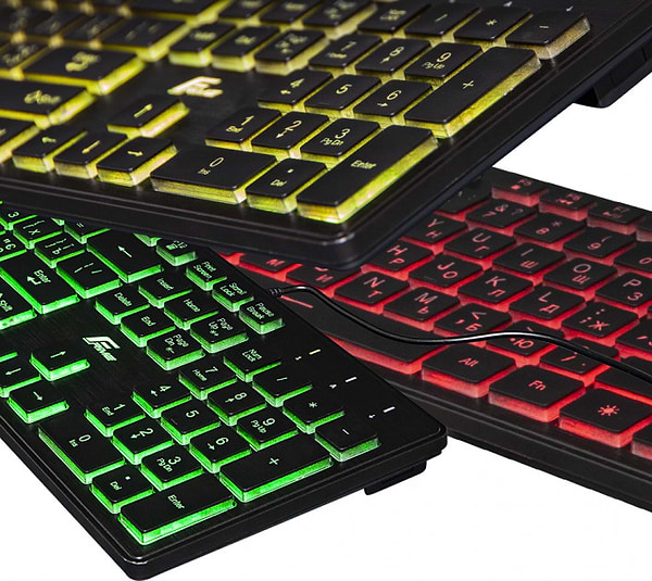 Фото - Клавіатура дротова Frime Moonfox 3Color Black USB RUS/UKR (FLK18210)