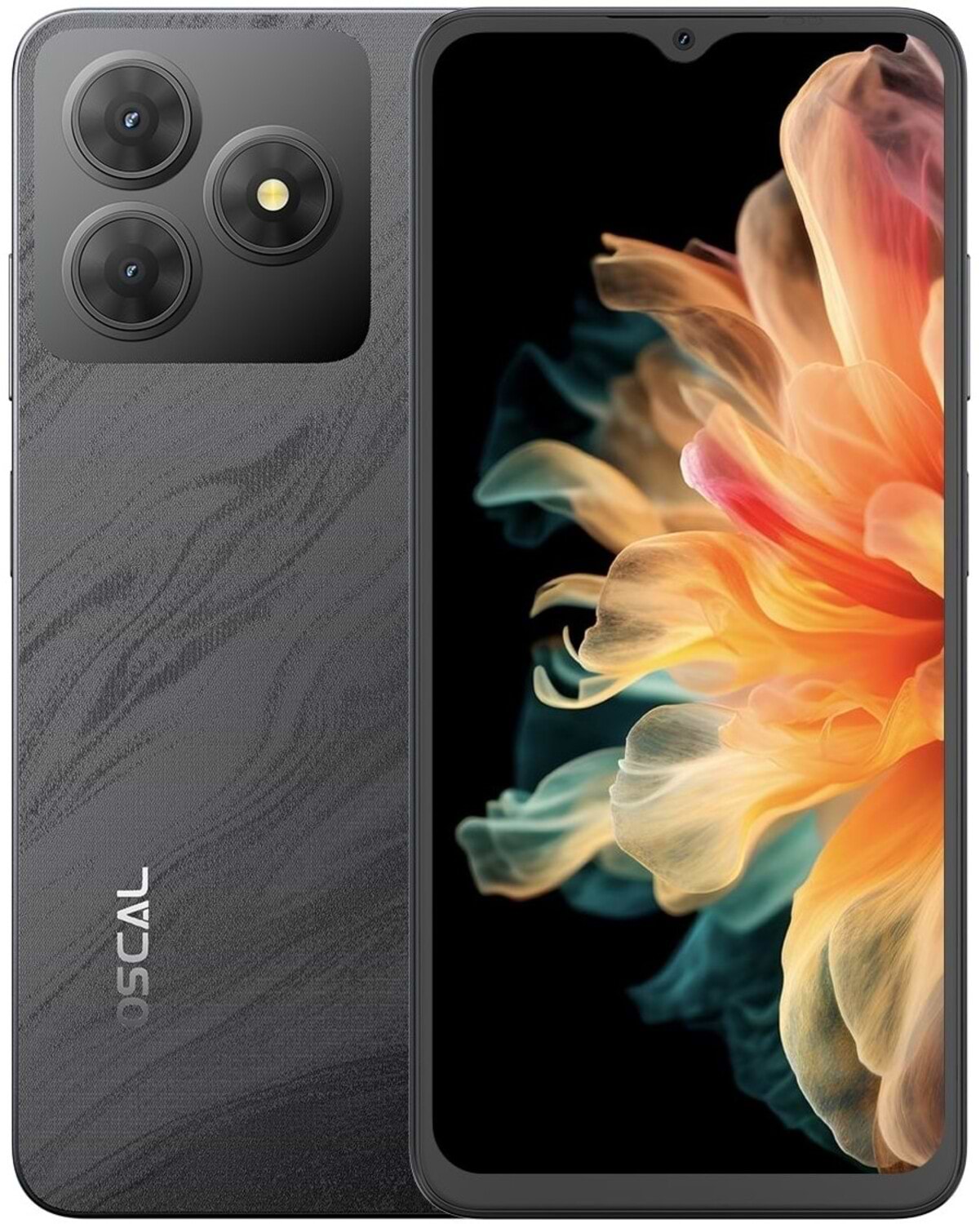 Смартфон Oscal Flat 2 4/128GB Phantom Black - Фото 1