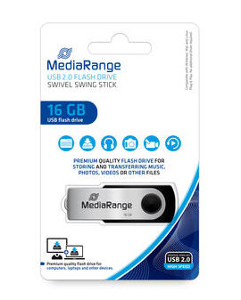 Фото - Флеш USB MediaRange USB2.0 16GB Black/Silver (MR910)