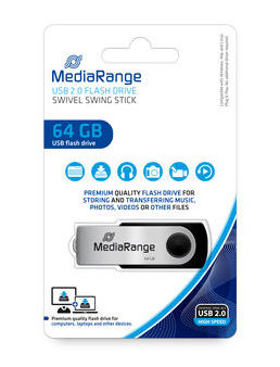 Фото - Флеш USB MediaRange USB2.0 64GB Black/Silver (MR912)
