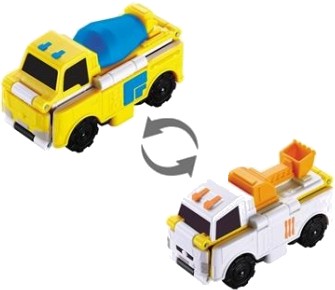 Машинка-трансформер Flip Cars 2 в 1 Бетономішалка і Траншеєкопач (EU463875-02)