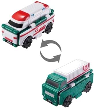 Машинка-трансформер Flip Cars 2 в 1 Грузовик и Скорая помощь (EU463875-39)