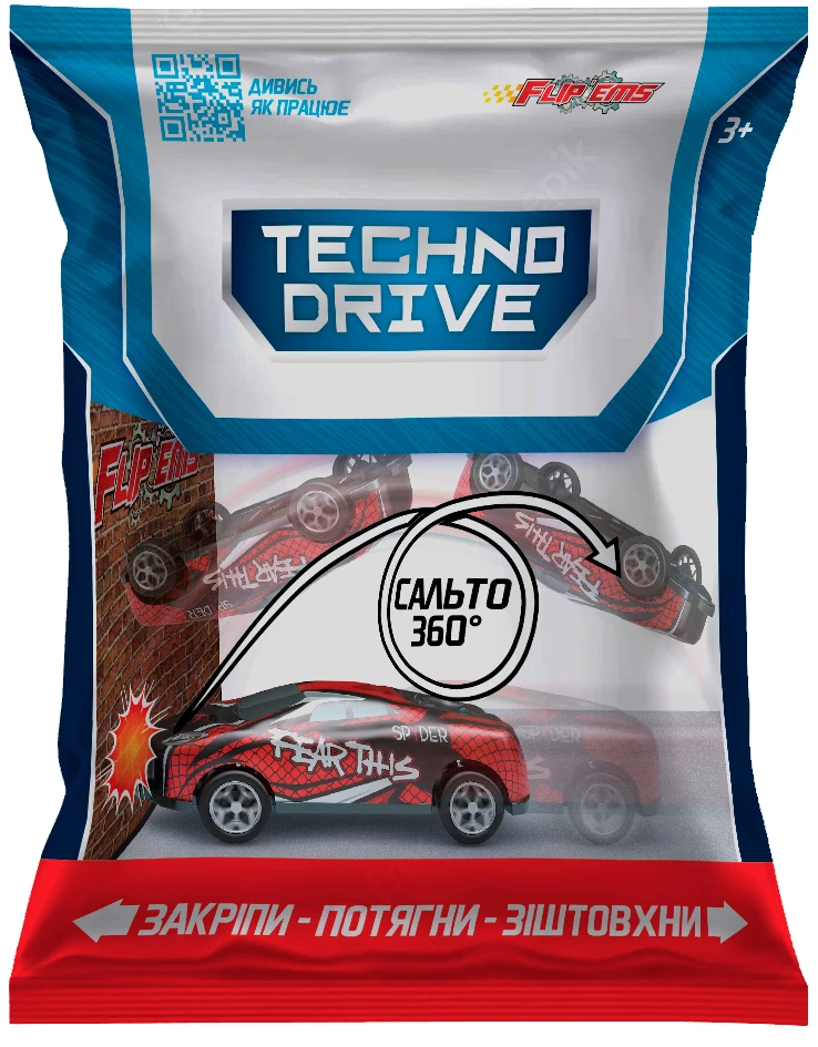 Автотранспорт TechnoDrive Flip'ems - КРУТОЙ ПЕРЕВОРОТ (в диспл., ассортименте) (1313)