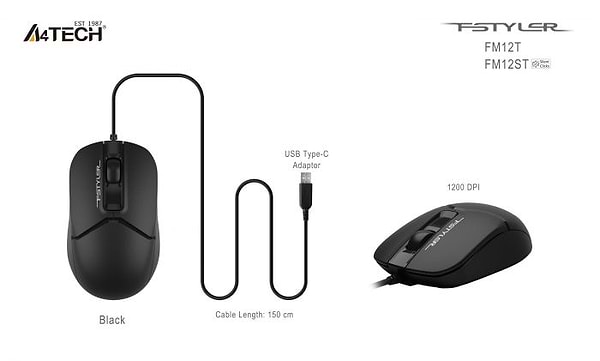 Фото - Миша дротова A4tech Fstyler FM12ST Black
