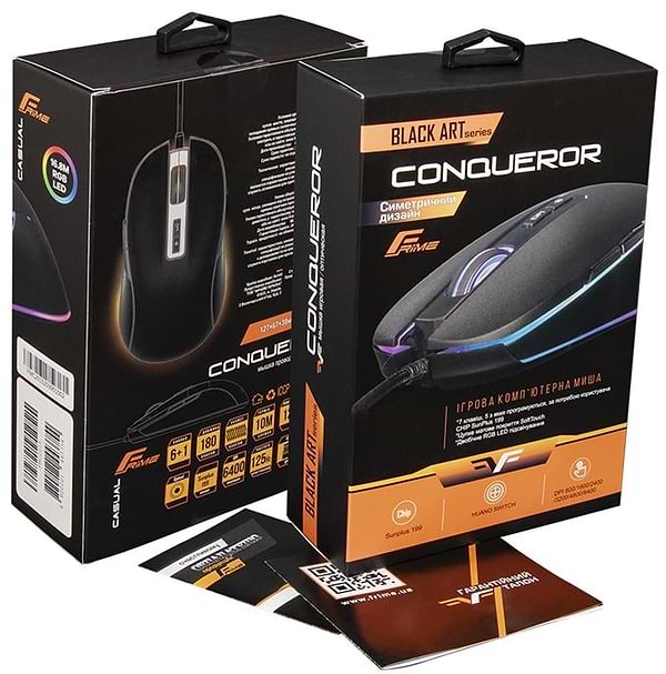 Фото - Миша дротова ігрова Frime Conqueror Black USB (FMC2015)