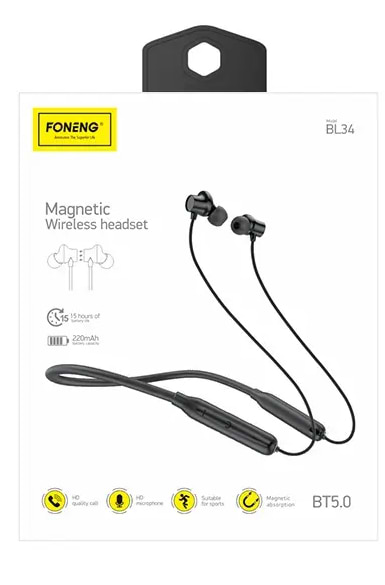 Фото - Навушники вкладиші бездротові Foneng Neckband Sport BL34 (BL34-BE-N)