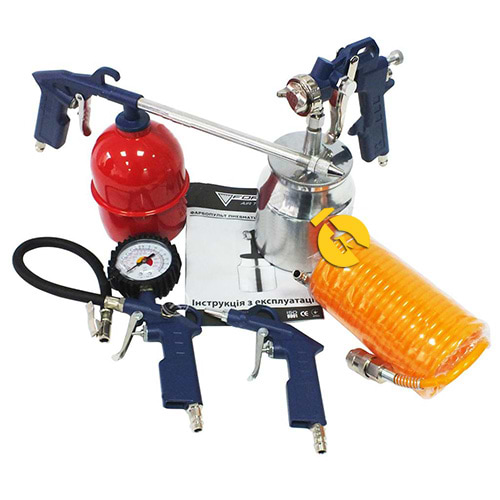 Розпилювач фарби Forte +Набор пневмоинструментов AT KIT-5S