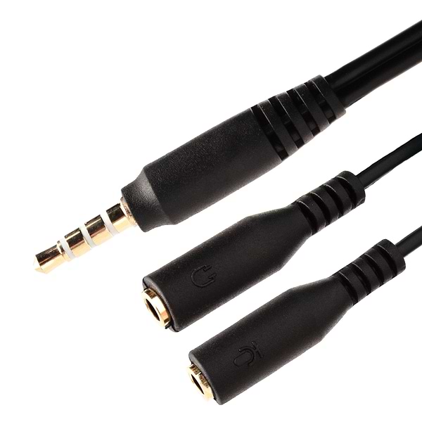 Переходник аудио XOKO Jack 2 x 3.5-мм jack (F) - 3.5-мм 4pin jack (M ...