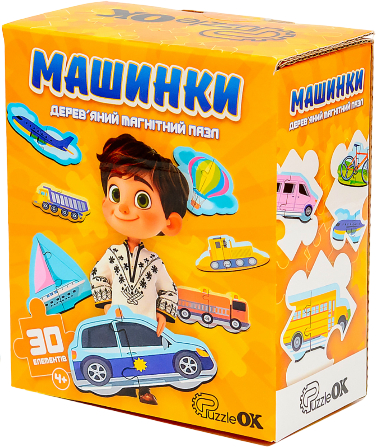 Фото - Пазли (3-4 роки) PuzzleOk Дерев'яний Машинки  (Puz-22932)