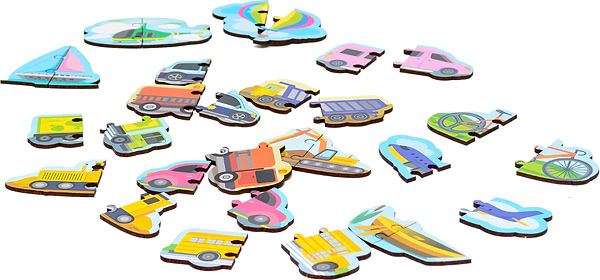 Фото - Пазли (3-4 роки) PuzzleOk Дерев'яний Машинки  (Puz-22932)