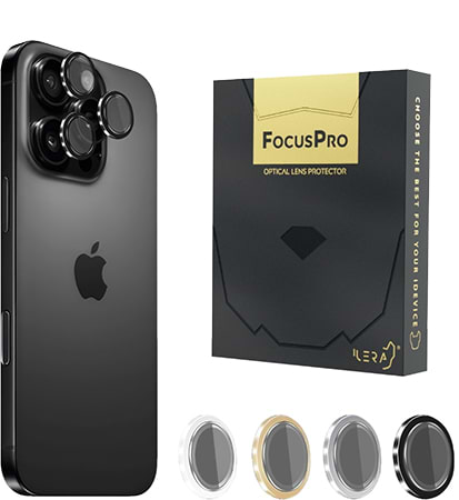 Захисне скло для смартфону ILera FocusPro Lens for iPhone 16 Pro / 16 Pro Max Black Titanium (iLFPBl16PR) - Фото 1
