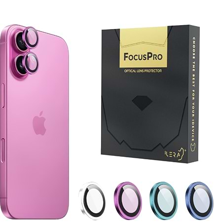 Фото - Защитное стекло для смартфона ILera FocusPro Lens for camera iPhone 16 / 16 Plus Pink (iLFPPn16)