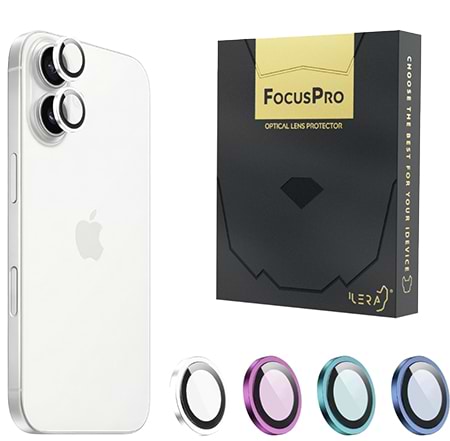 Фото - Захисне скло для смартфону ILera FocusPro Lens for camera iPhone 16 / 16 Plus White (iLFPW16)