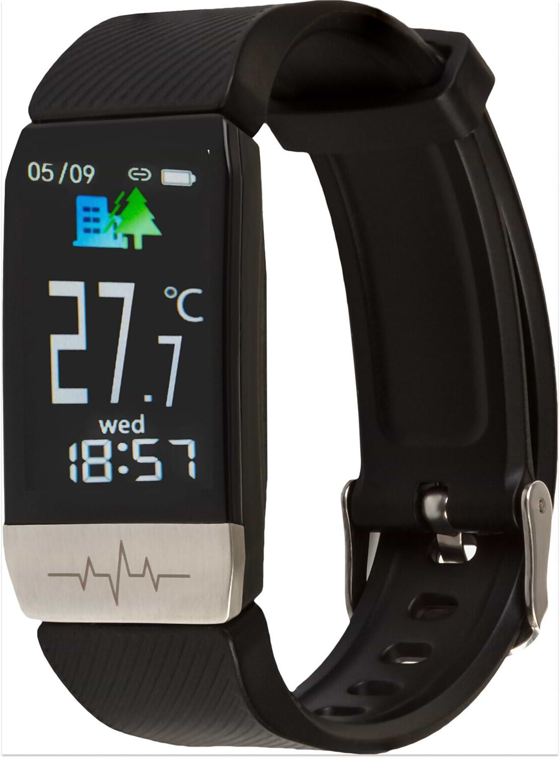 Уцінка - Фітнес-браслет AMICO Go RUN Termometr Pulseoximeter AD Tonometer Black ##