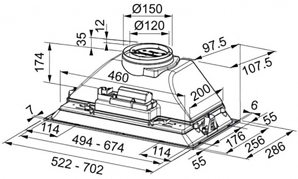Фото - Вытяжка встраиваемая Franke Inca Smart FBI 705 BK (305.0689.925)