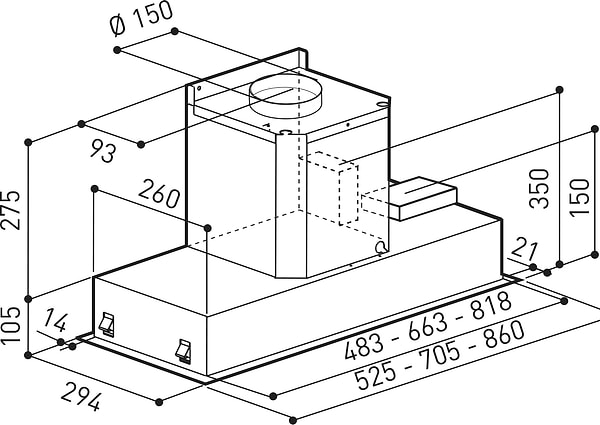 Фото - Вытяжка встраиваемая Freggia CHCTS7X