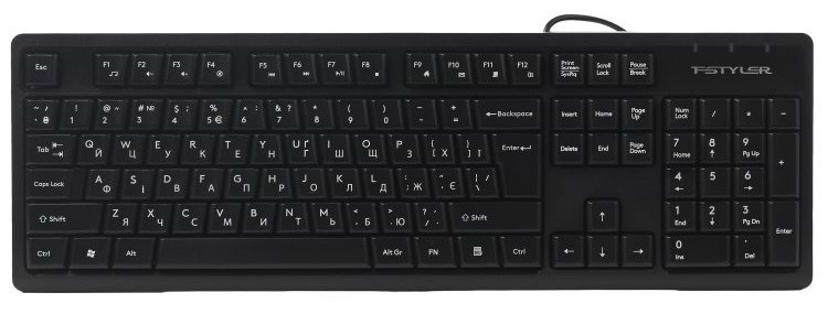 Клавіатура дротова A4tech FKS12 (Black) - Фото 1