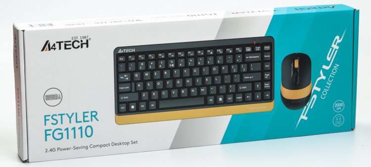 Фото - Клавіатура + миша бездротова A4tech Fstyler FG1110 Bumblebee