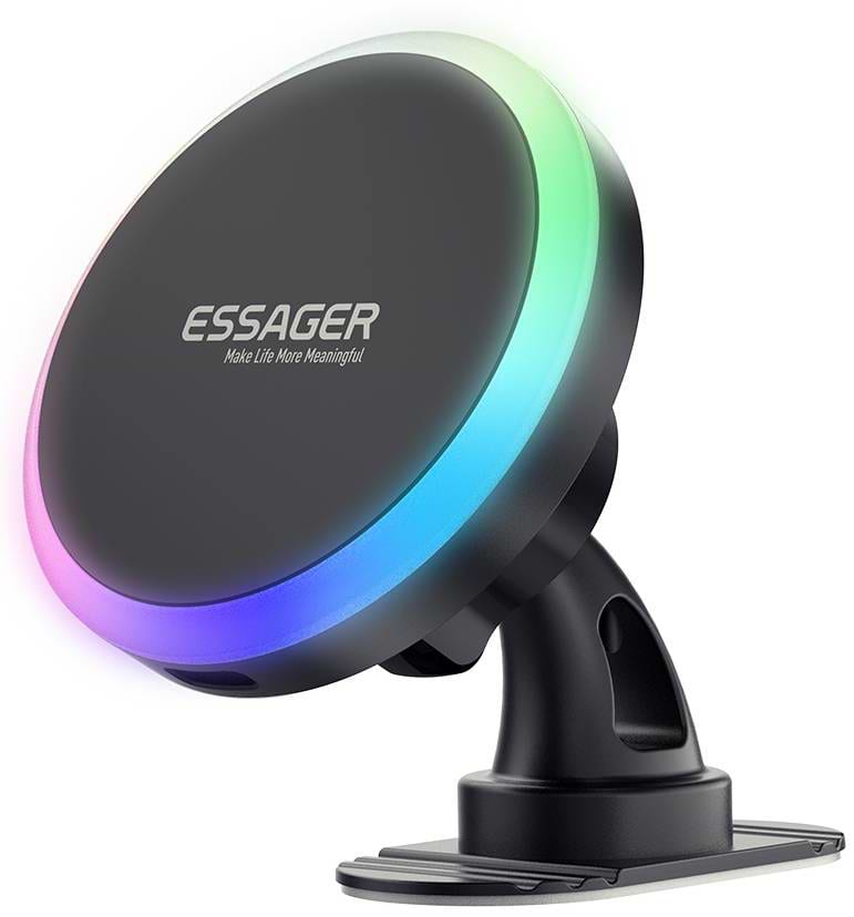 Автотримач з бездротовою зарядкою Essager Neon magnetic wireless charger car bracket beak hook + paste (EZJCX-NH01-Z)