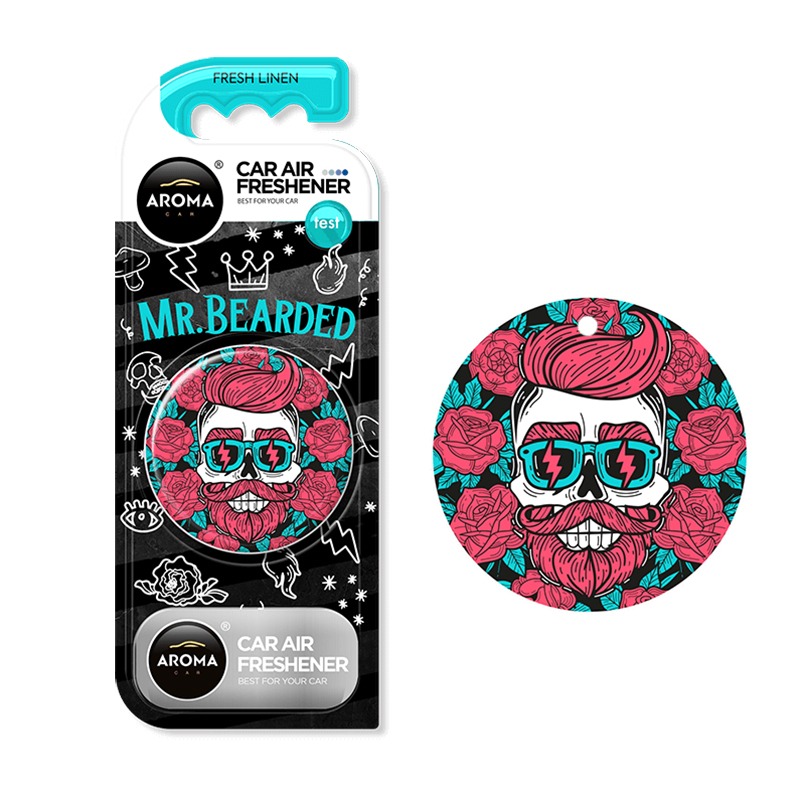 Ароматизатор для авто Aroma Car Polymer Circle Mr.Bearded - FRESH LINEN (10893)