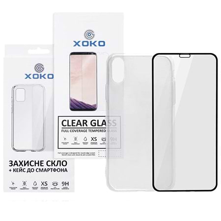 Чохол для смартфону XOKO Ultra Thin Proof+Cкло Full Cover Ultra-Thin 0.25мм Black for iPhone X/XS (XK-CS-ULT-AP-IPX-XS)