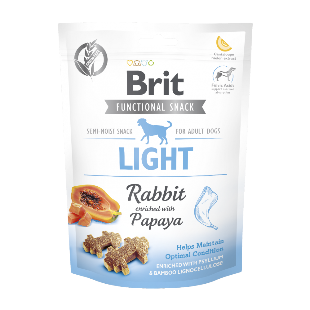 Ласощі для собак Brit Care Functional Snack Light для контролю ваги з кроликом та папаєю 150 г (8595602539956)