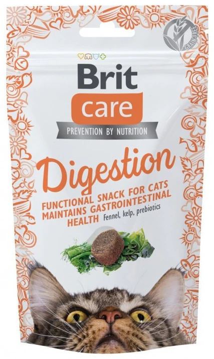 Лакомство для кошек подушечки Brit Care Functional Snack Digestion с тунцем 50 г (8595602555772)