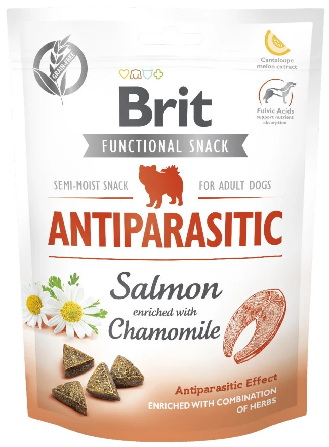 Ласощі для собак Brit Care Functional Snack Snack Antiparasitic Salmon напіввологі антипаразитарний ефект лосось 150 г (8595602540013)