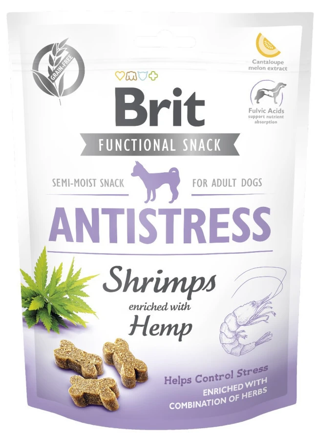 Ласощі для собак Brit Care Functional Snack Antistress Shrimps напіввологі д/заспокоєння креветки 150 г (8595602539987)