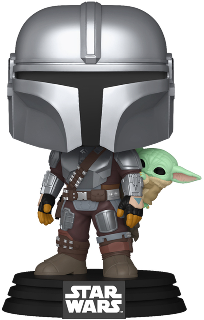 Коллекционная фигурка FUNKO POP! серии Мандалорец - МАНДАЛОРЕЦ С ГРОГУ НА СПИНЕ (90443)