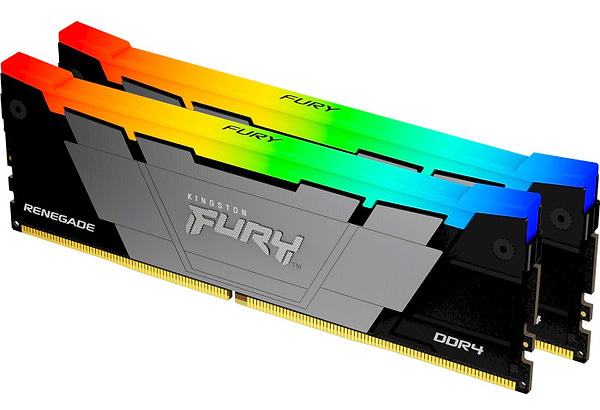 Фото - Память DDR Kingston Fury Renegade RGB Black DDR4-3600 64GB (2x32GB) CL18-22-22 1.35V XMP (KF436C18RB2AK2/64)