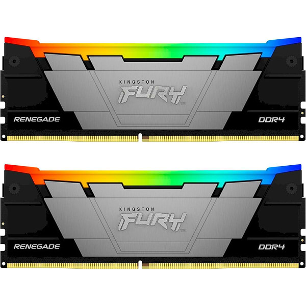 Фото - Память DDR Kingston Fury Renegade RGB Black DDR4-3600 64GB (2x32GB) CL18-22-22 1.35V XMP (KF436C18RB2AK2/64)