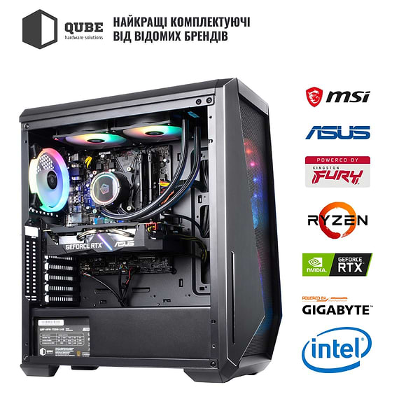 Фото - Системный блок QUBE QB Ryzen 9 5950X RX 560 4GB 164 (Ryzen95950XRX 5604GB164)