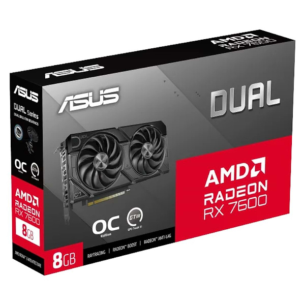 Фото - Відеокарта Asus Radeon RX 7600 8GB GDDR6 DUAL OC EVO (DUAL-RX7600-O8G-EVO)