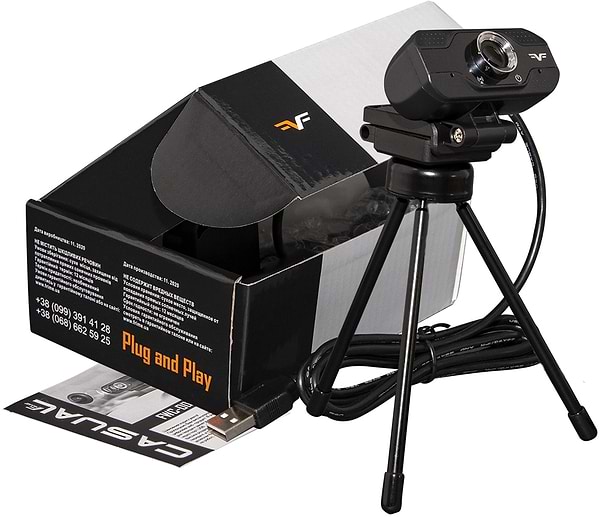 Фото - Веб-камера для компьютера Frime FWC-006 FHD Black з триподом
