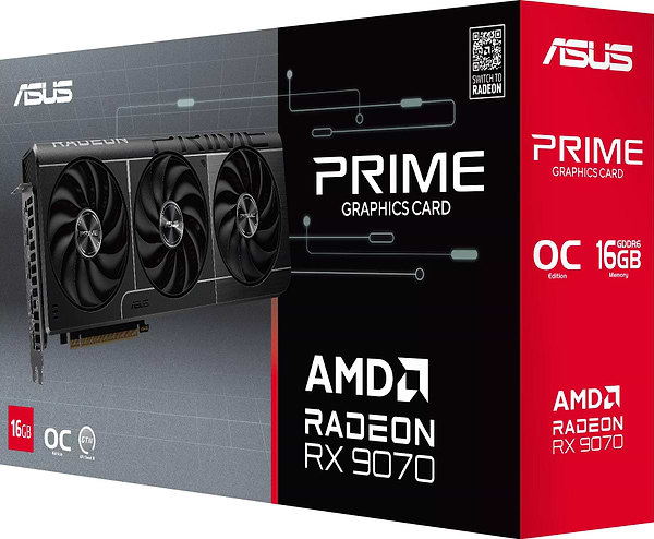 Фото - Видеокарта Asus Prime Radeon RX 9070 EVO OC Edition 16GB GDDR6 (PRIME-RX9070-O16G-EVO)