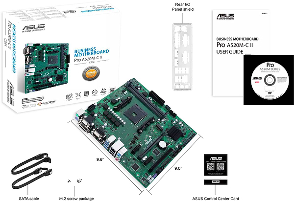 Фото - Материнская плата Asus PRO A520M-C II/CSM DDR4