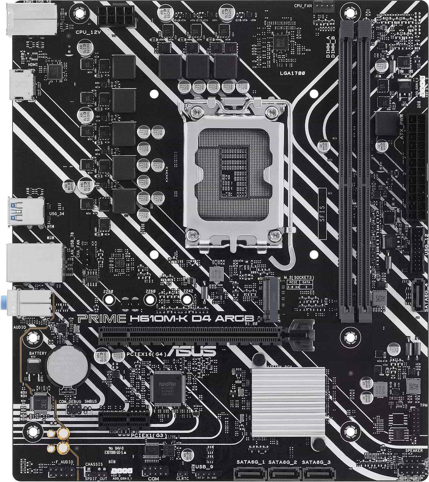 Материнська плата Asus Prime H610M-K D4 ARGB