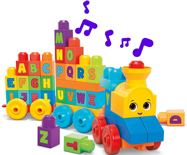 Фото - Пластиковый конструктор для малышей Mega Bloks Музыкальный паровозик (FWK22)