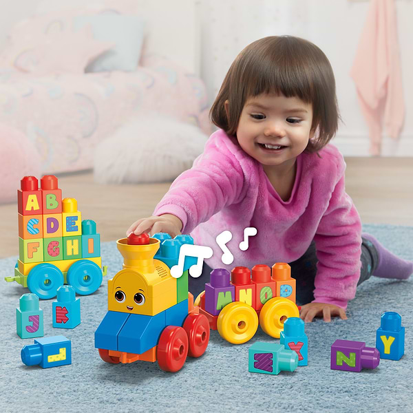 Фото - Пластиковый конструктор для малышей Mega Bloks Музыкальный паровозик (FWK22)