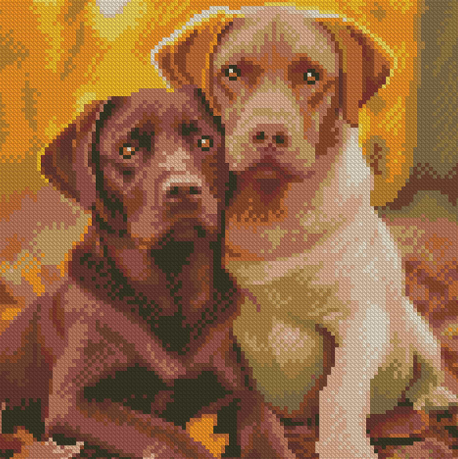 Алмазний живопис Strateg Лабрадори 30х30 (FZ3030-04)