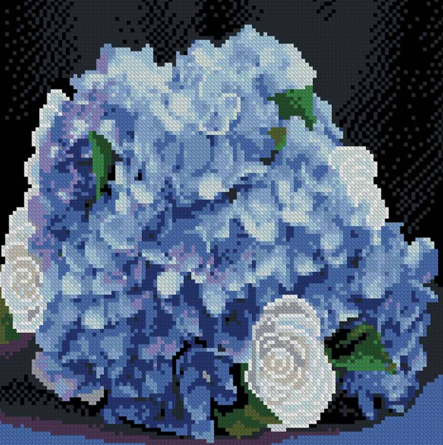 Алмазний живопис Strateg Ніжні гортензії 30х30 (FZ3030-12)