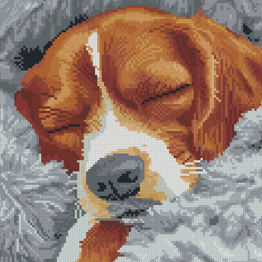 Алмазний живопис Strateg Сплячий пес 30х30 (FZ3030-40)